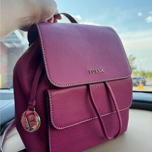 Furla Magenta Leather Backpack
